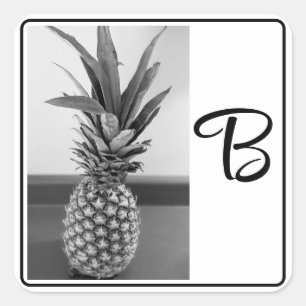 Pegatina Cuadrada Fotografía simple de piña Impresión inicial simple