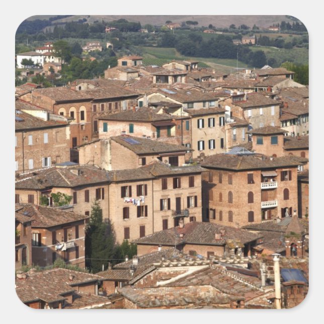 Pegatina Cuadrada Fotografía tomada en Siena, Italia. Uno puede ver (Anverso)