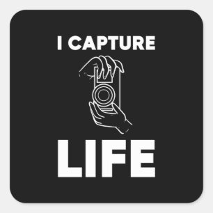Pegatina Cuadrada Fotógrafo Captura la Vida