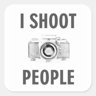 Pegatina Cuadrada fotógrafo de cámara de fotos de texto divertido pa