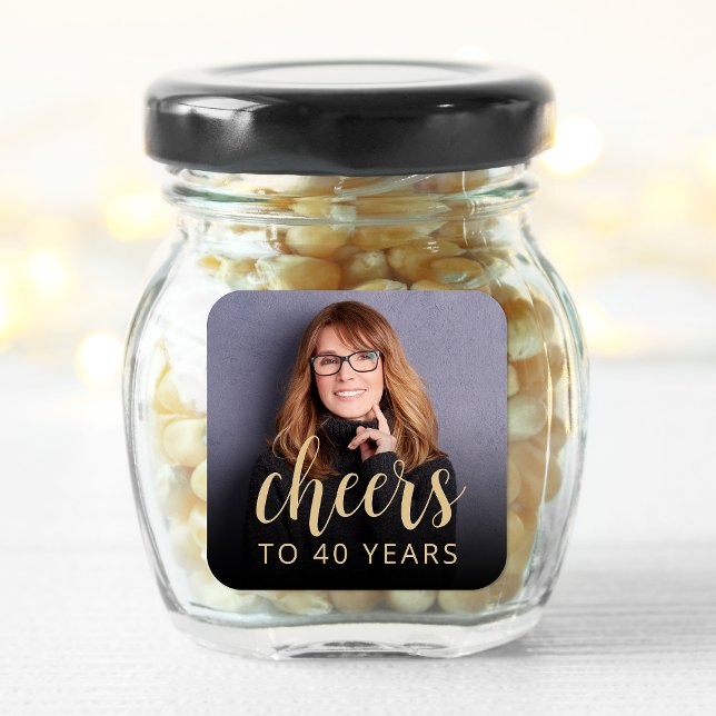 Pegatina Cuadrada Fotógrafo Fiesta de cumpleaños número 40 (Subido por el creador)