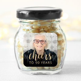 Pegatina Cuadrada Fotomontaje de la fiesta de cumpleaños número 90