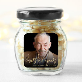 Pegatina Cuadrada Fotos de la fiesta de cumpleaños número 80 vitorea