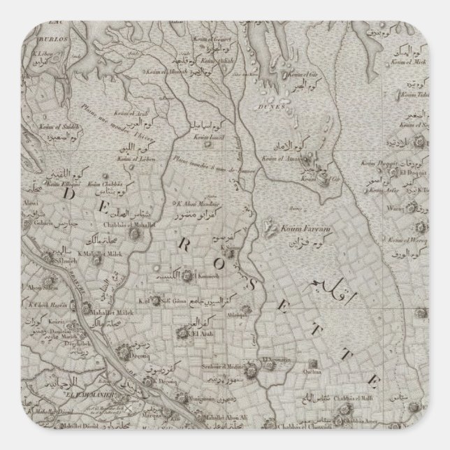 Pegatina Cuadrada Foueh, Damanhour, Egipto (Anverso)