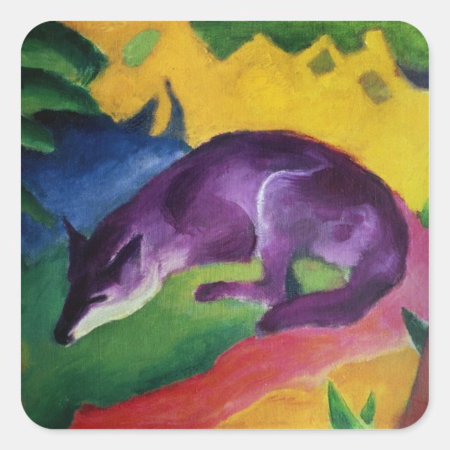 Pegatina Cuadrada Fox azul, 1911 (Anverso)