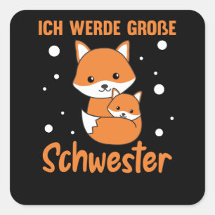 Pegatina Cuadrada Fox Big Sister 2022 Para Hermanos