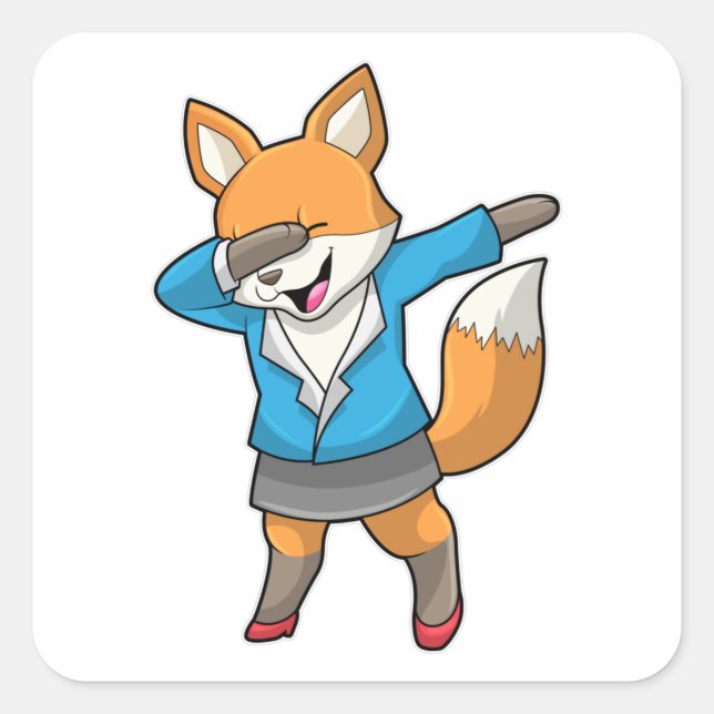 Pegatina Cuadrada Fox como secretaria de Hip Hop Dance (Anverso)