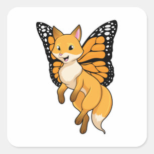 Pegatina Cuadrada Fox con Wing