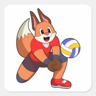 Pegatina Cuadrada Fox en deportes de voleibol