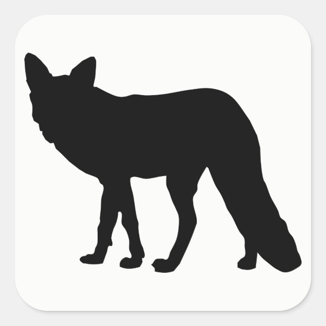 Pegatina Cuadrada Fox Silhouette (Anverso)