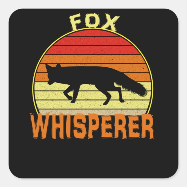 Pegatina Cuadrada Fox Whisperer (Anverso)