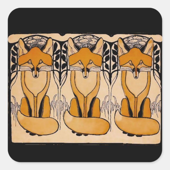 Pegatina Cuadrada Foxy (Anverso)