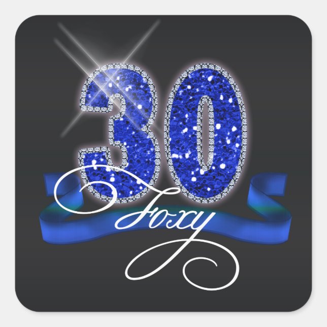 Pegatina Cuadrada Foxy Thirty Sparkle ID191 (Anverso)