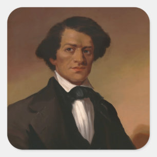 Pegatina Cuadrada Fr3d3rick Bailey Douglass: Leyenda de derechos civ