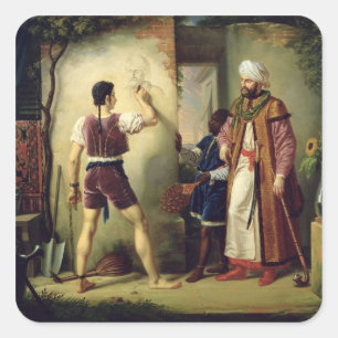 Pegatina Cuadrada Fra Filippo Lippi 1819