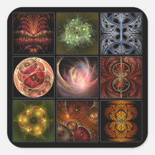 Pegatina Cuadrada Fractalworld