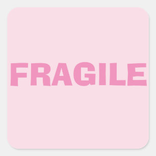 Pegatina Cuadrada Frágil