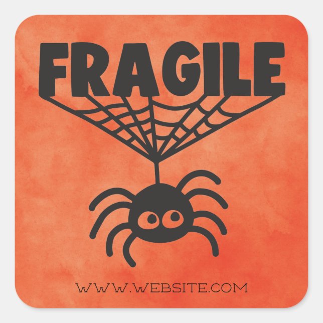 Pegatina Cuadrada Frágiles paquetes de Halloween (Anverso)