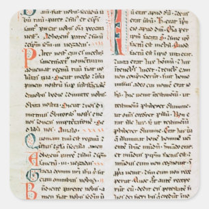 Pegatina Cuadrada Fragmento de un manuscrito del Cathar