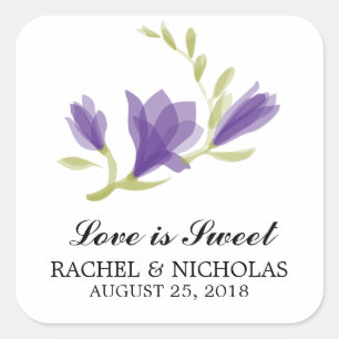 Pegatina Cuadrada Fragrante Freesia Petals   Favor