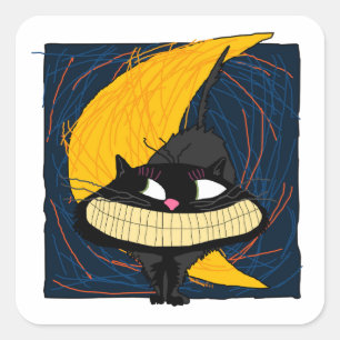 Pegatina Cuadrada Fraidy Cat Halloween