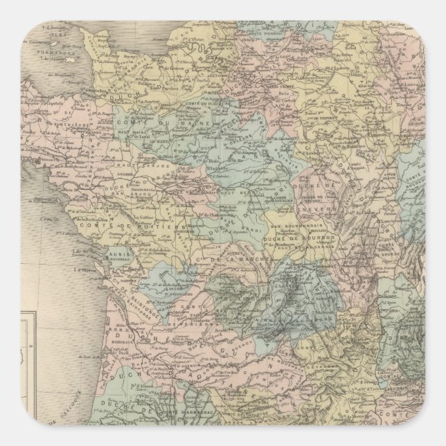 Pegatina Cuadrada France Feodale (Anverso)