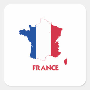 PEGATINA CUADRADA FRANCE MAP