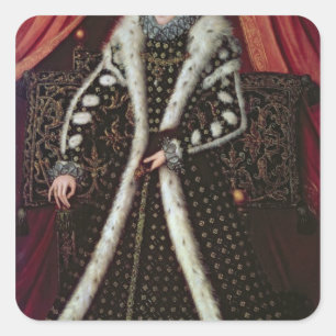 Pegatina Cuadrada Frances Sidney, condesa de Sussex, c.1565