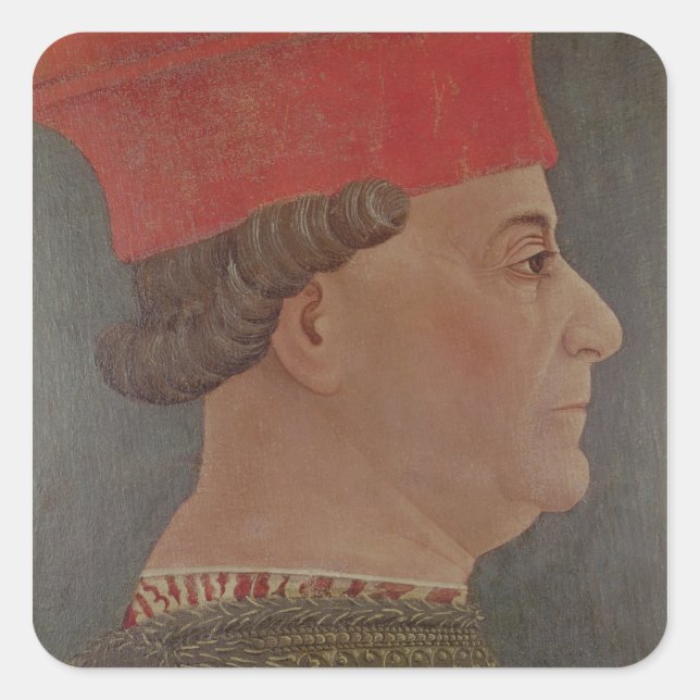 Pegatina Cuadrada Francesco Sforza Duke de Milán (Anverso)