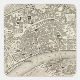 Pegatina Cuadrada Fráncfort, Alemania