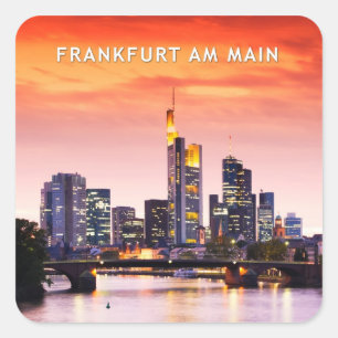 Pegatina Cuadrada Fráncfort del Meno 02C