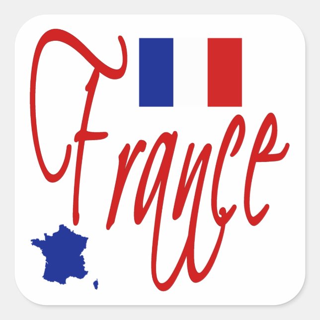 Pegatina Cuadrada Francia (Anverso)