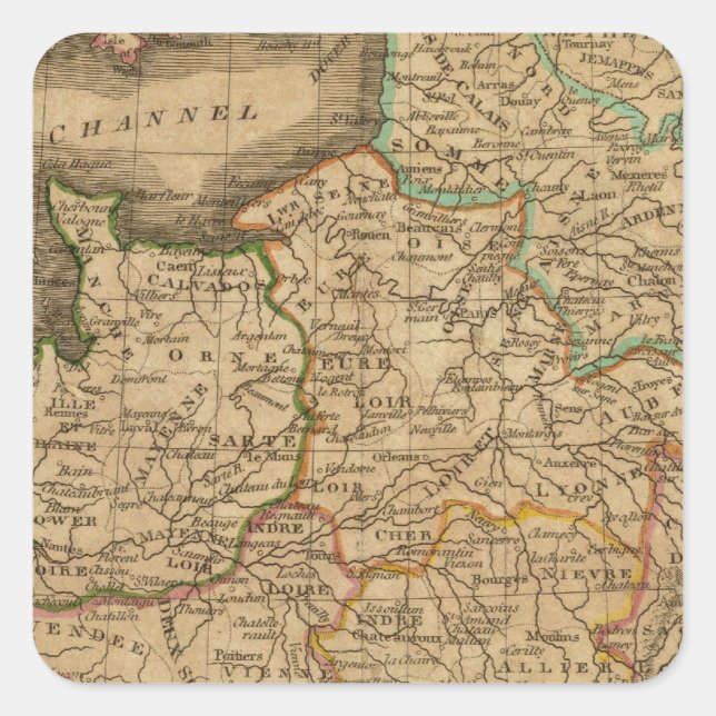 Pegatina Cuadrada Francia 13 (Anverso)