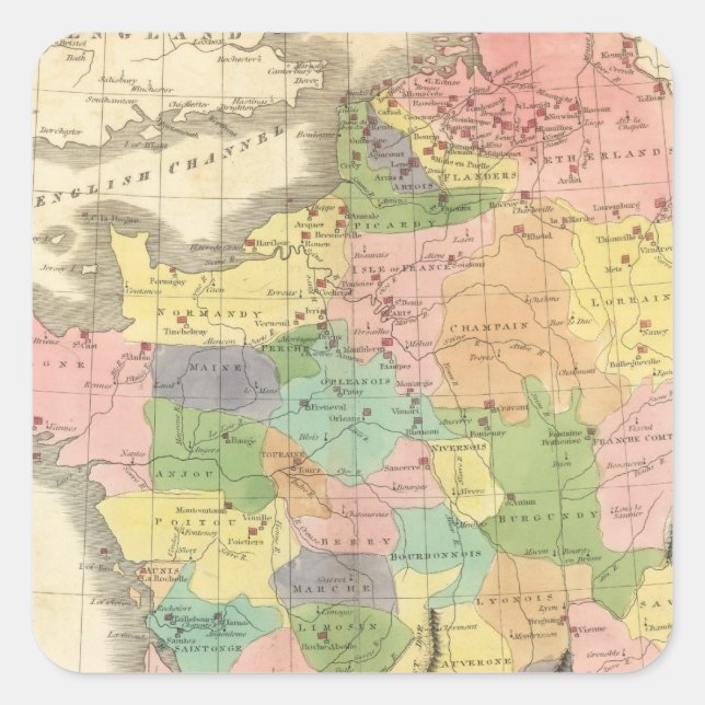 Pegatina Cuadrada Francia 15 (Anverso)