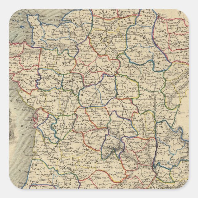 Pegatina Cuadrada Francia 34 (Anverso)