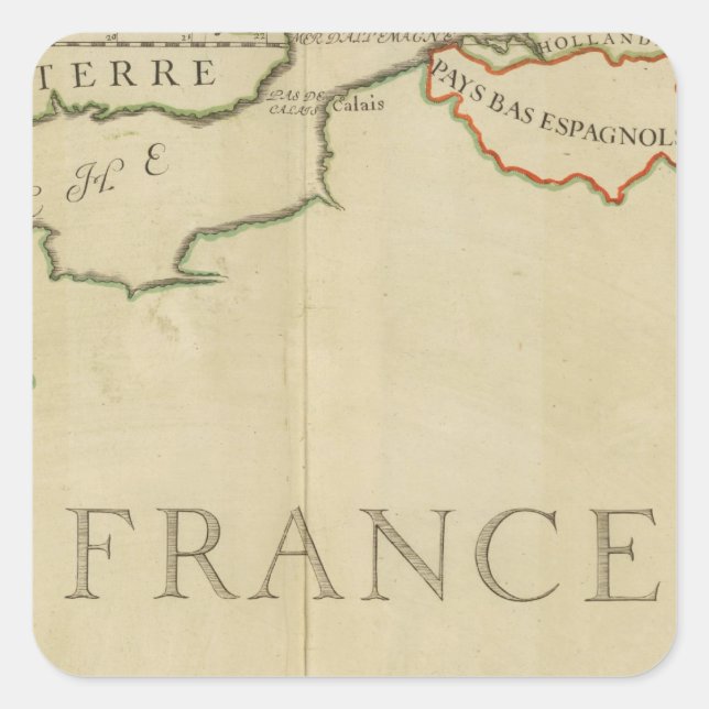 Pegatina Cuadrada Francia 42 (Anverso)