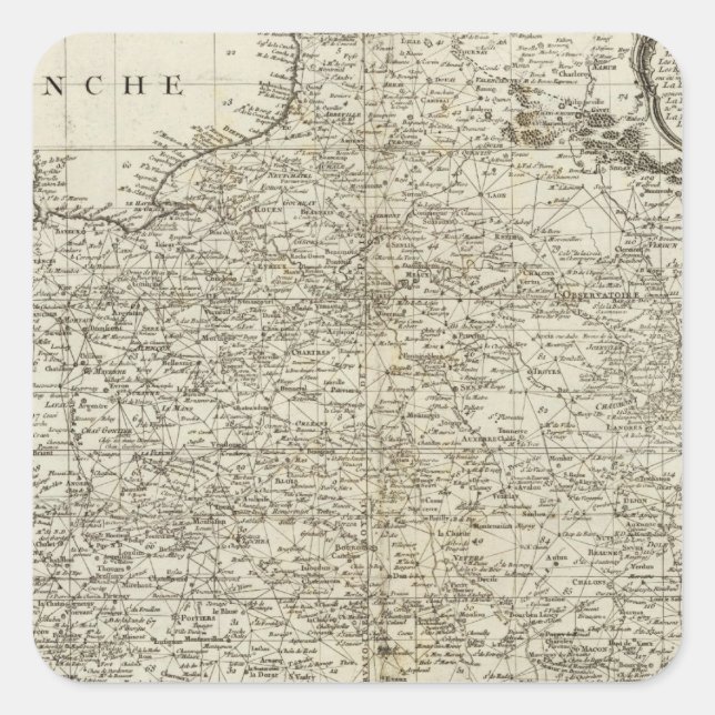 Pegatina Cuadrada Francia 54 (Anverso)