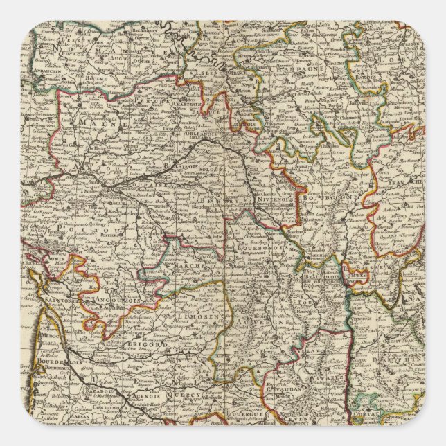 Pegatina Cuadrada Francia 7 (Anverso)