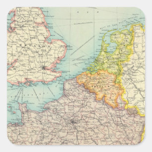Pegatina Cuadrada Francia, Bélgica y Holanda políticas