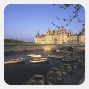 Pegatina Cuadrada Francia, Centro, Loir y Cher, Castillo Chambord