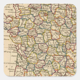 Pegatina Cuadrada Francia, Departamentos