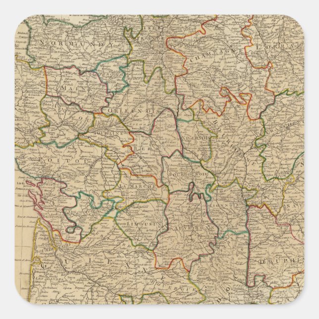 Pegatina Cuadrada Francia, gobiernos (Anverso)