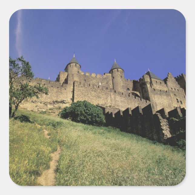 Pegatina Cuadrada FRANCIA, Languedoc Carcassonne (Anverso)