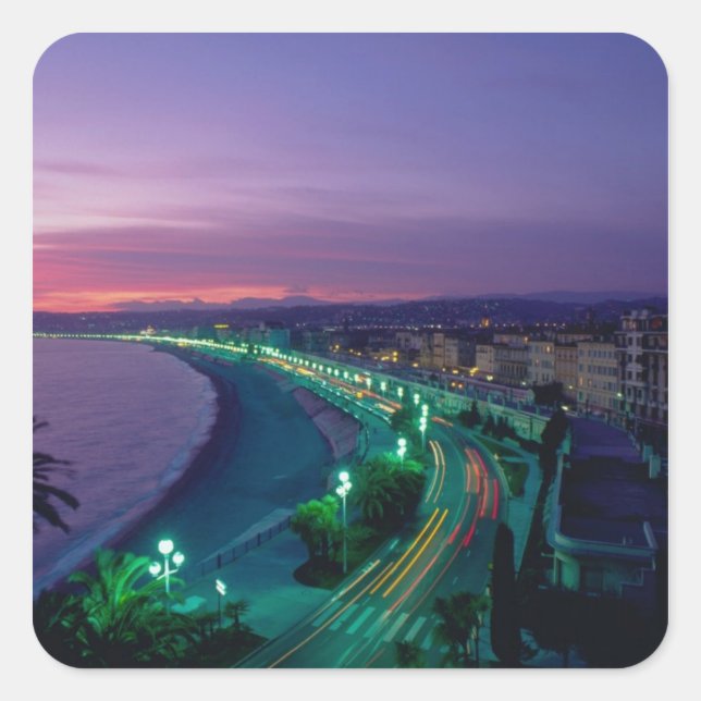 Pegatina Cuadrada Francia, Niza. (Anverso)