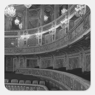 Pegatina Cuadrada Francia palacio de Versalles sala de ópera 1970