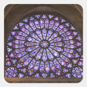 Pegatina Cuadrada Francia, París. Detalle interior de vidrio de colo