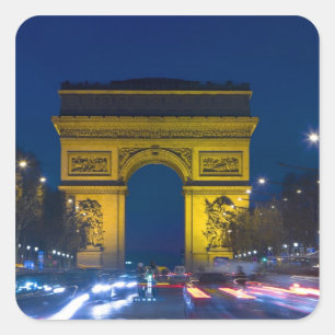 Pegatina Cuadrada Francia, París. El Arco de Triunfo y el
