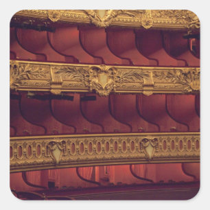 Pegatina Cuadrada Francia, París. Vistas parciales a los asientos e