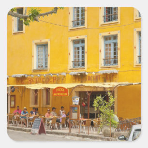 Pegatina Cuadrada Francia, Provenza, Moustiers-Ste-Marie. Crédito