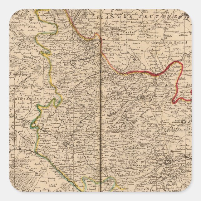 Pegatina Cuadrada Francia y Bélgica (Anverso)